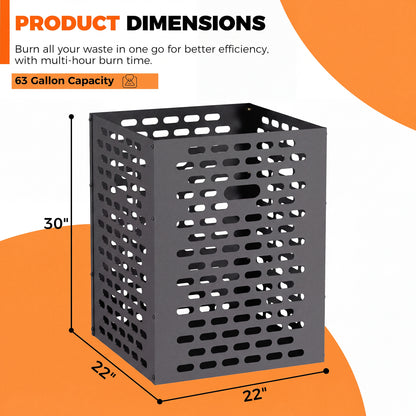 63 Gallon Ultra Brun Barrel Outdoor Incinerator