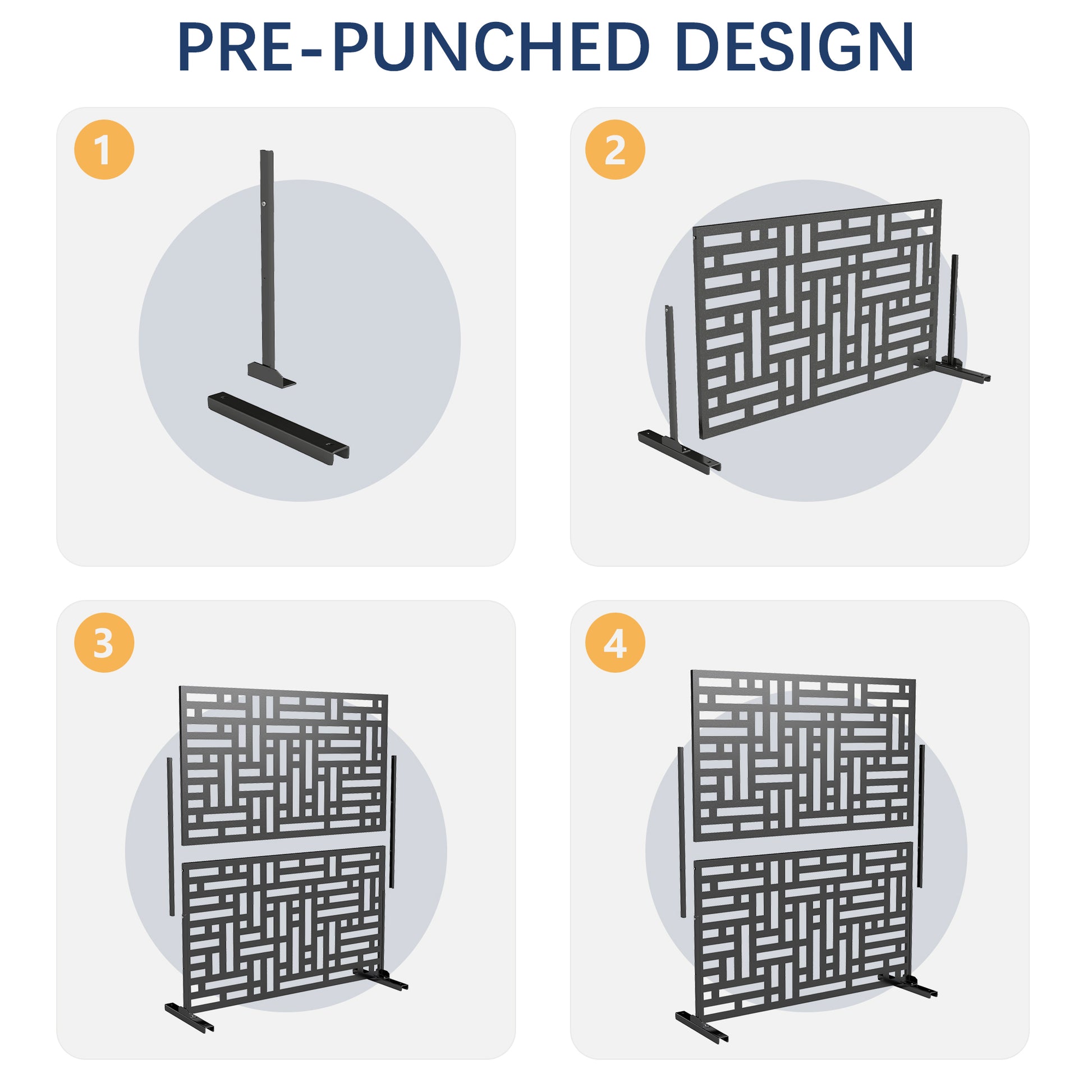 Outdoor Metal Privacy Screen Galvanized Decorative Screen
