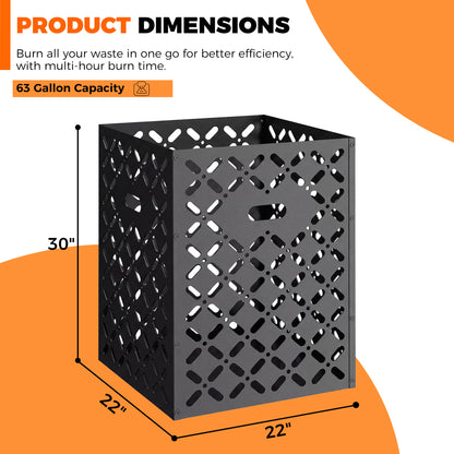 63 Gallon Ultra Brun Barrel Outdoor Incinerator