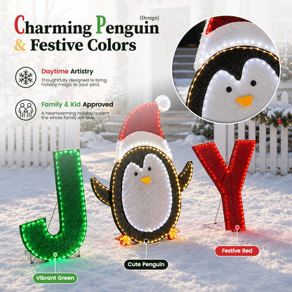 3‑Piece Lighted JOY Letter Sign