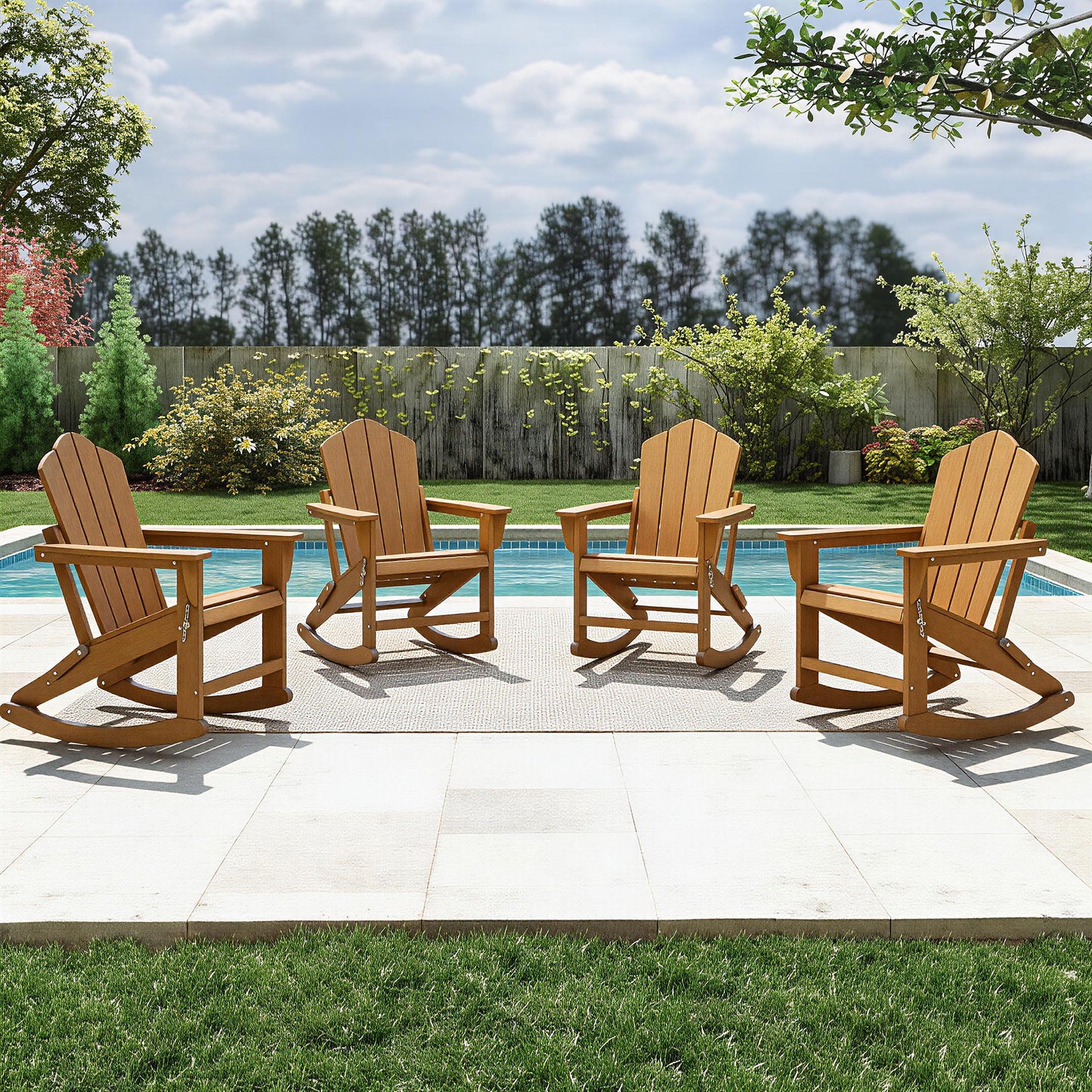 Patio Rocking Chair Folding Adirondack Chair – Foowin