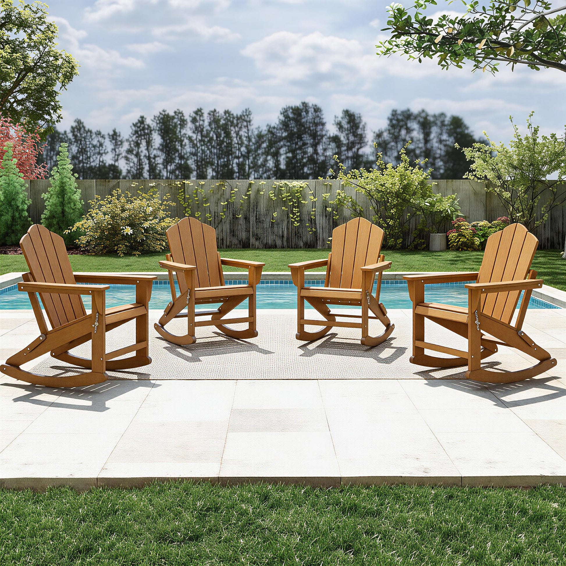 Patio Rocking Chair Folding Adirondack Chair – Foowin