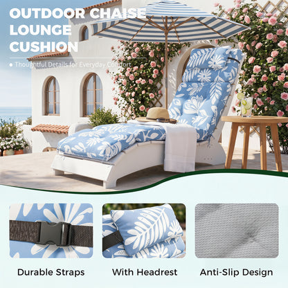 Waterproof 4-Section Chaise Lounge Cushion with Headrest