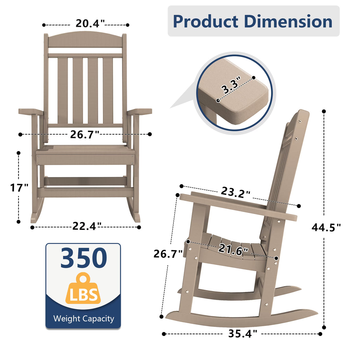 Modern HDPE Patio Rocking Chairs