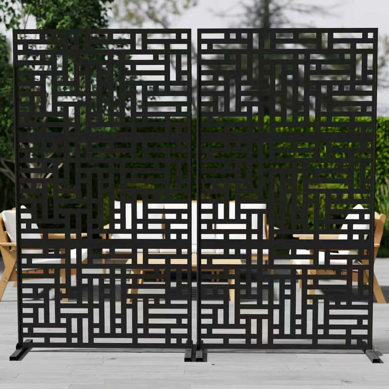 Outdoor Metal Privacy Screen Galvanized Decorative Screen

