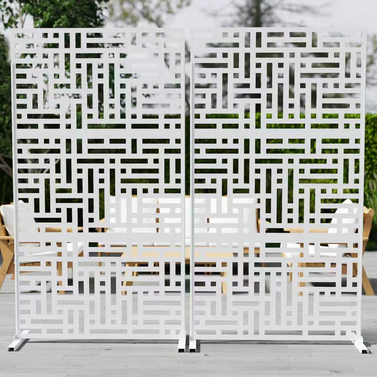 Outdoor Metal Privacy Screen Galvanized Decorative Screen

