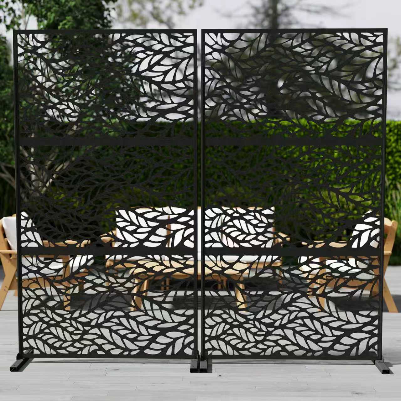 Outdoor Metal Privacy Screen Galvanized Decorative Screen

