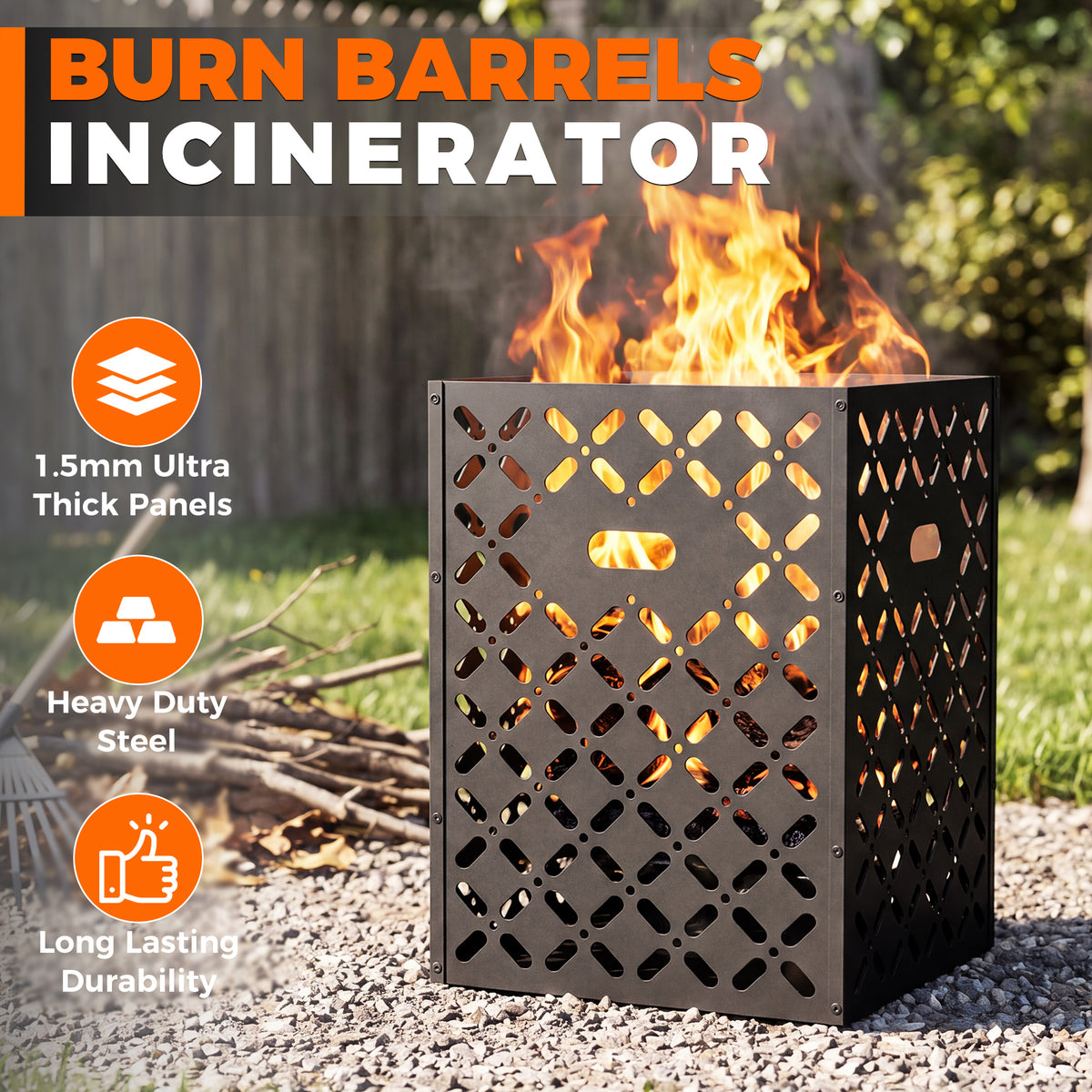 63 Gallon Ultra Brun Barrel Outdoor Incinerator