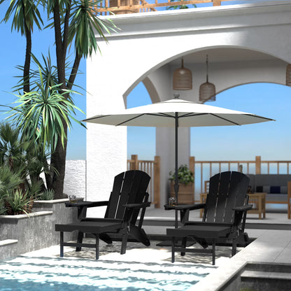All-Weather Adjustable Adirondack Chair with Ottoman