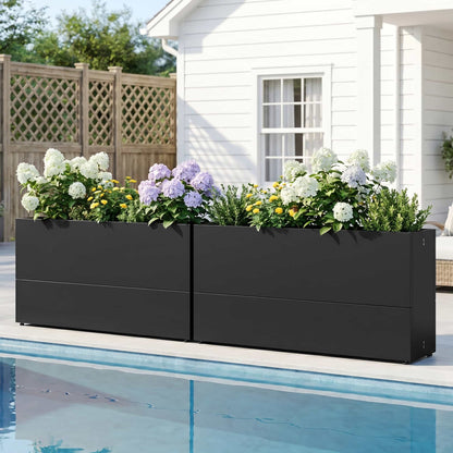 Metal Tall Rectangular Planter