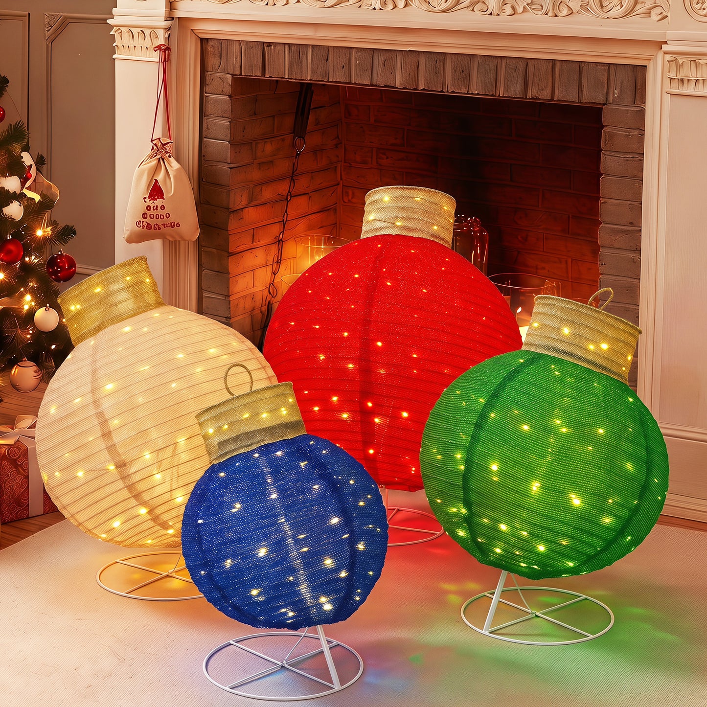 FOOWIN Lighted Pop-Up Outdoor Christmas Ornament Set