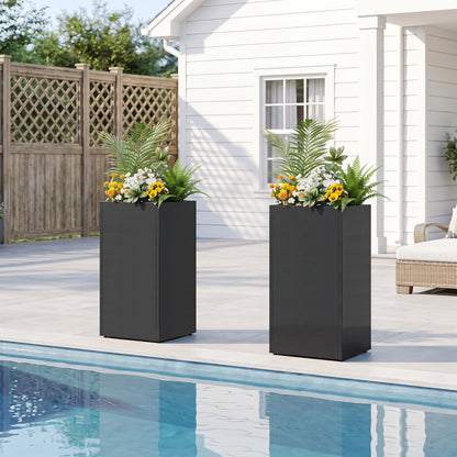 Metal Tall Rectangular Planter