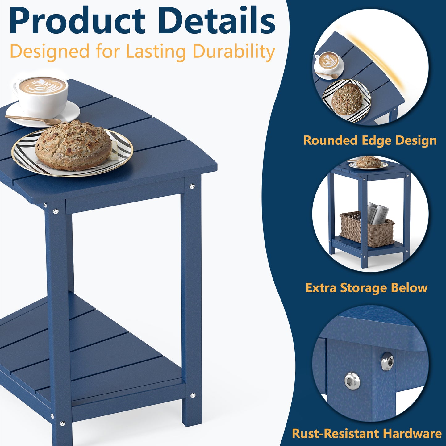 HDPE 2-Tier Outdoor Side Table