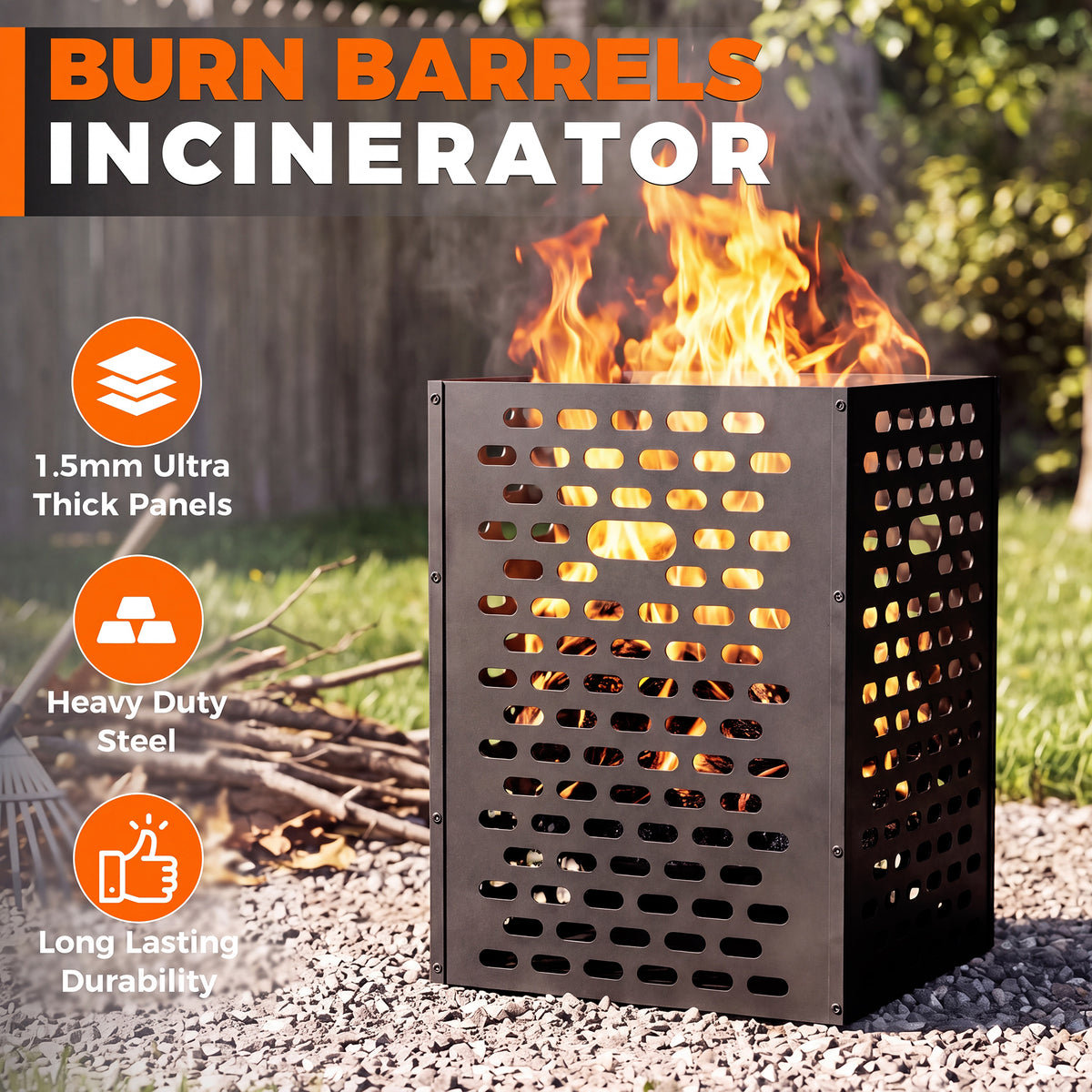 63 Gallon Ultra Brun Barrel Outdoor Incinerator