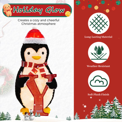 4-Piece Outdoor Lighted Christmas Penguin Family