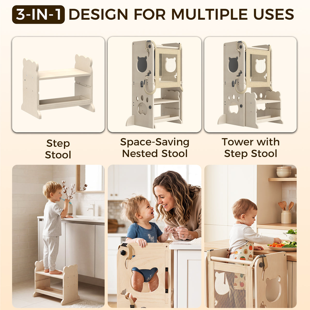 4-in-1 Toddler Standing Tower