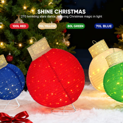 FOOWIN Lighted Pop-Up Outdoor Christmas Ornament Set