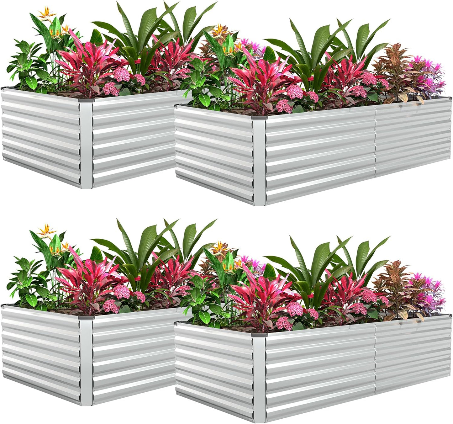 Galvanized Raised Garden Bed 8x4x2ft
