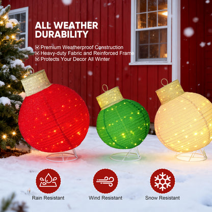 FOOWIN Lighted Pop-Up Outdoor Christmas Ornament Set