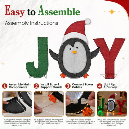 3‑Piece Lighted JOY Letter Sign