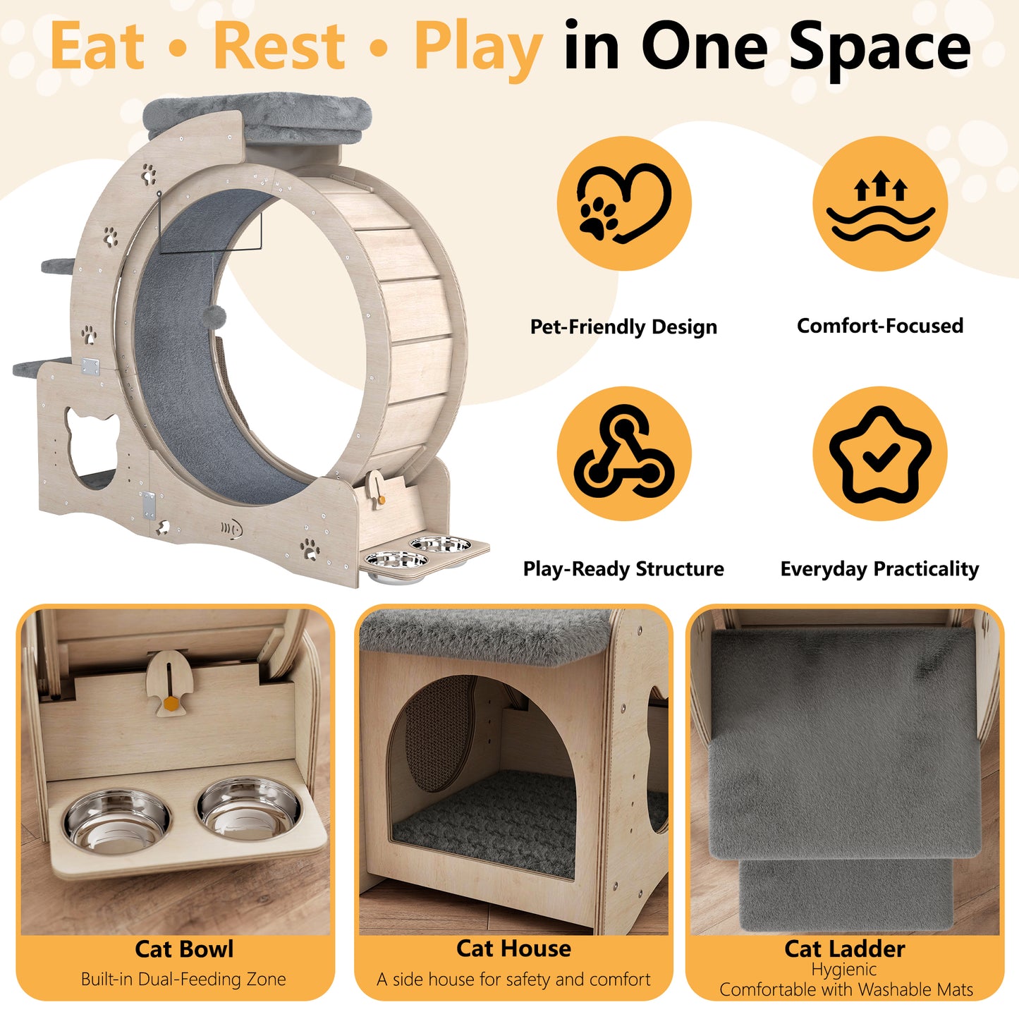 40" Cat Exercise Wheel for Cats