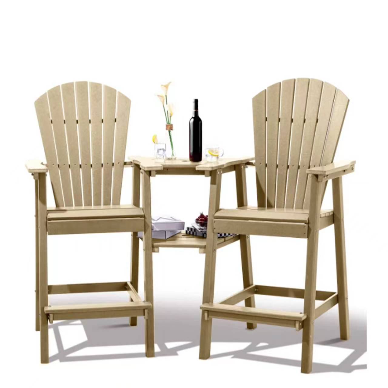 Backyard HDPE Tall Adirondack Chairs Set