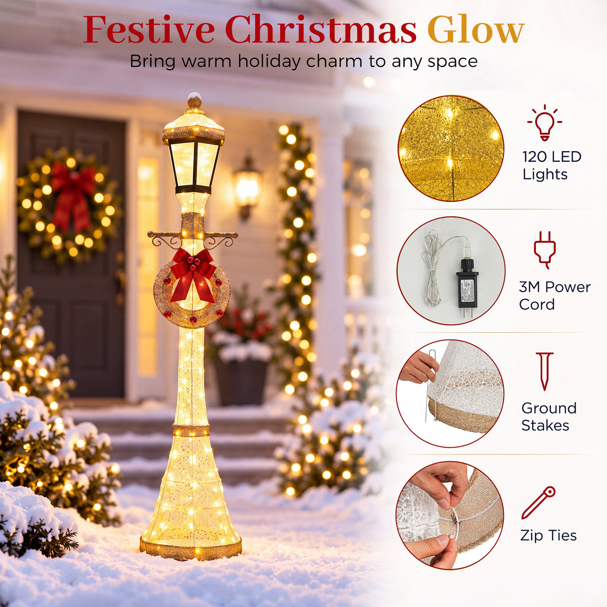 6FT Outdoor Christmas Lamppost