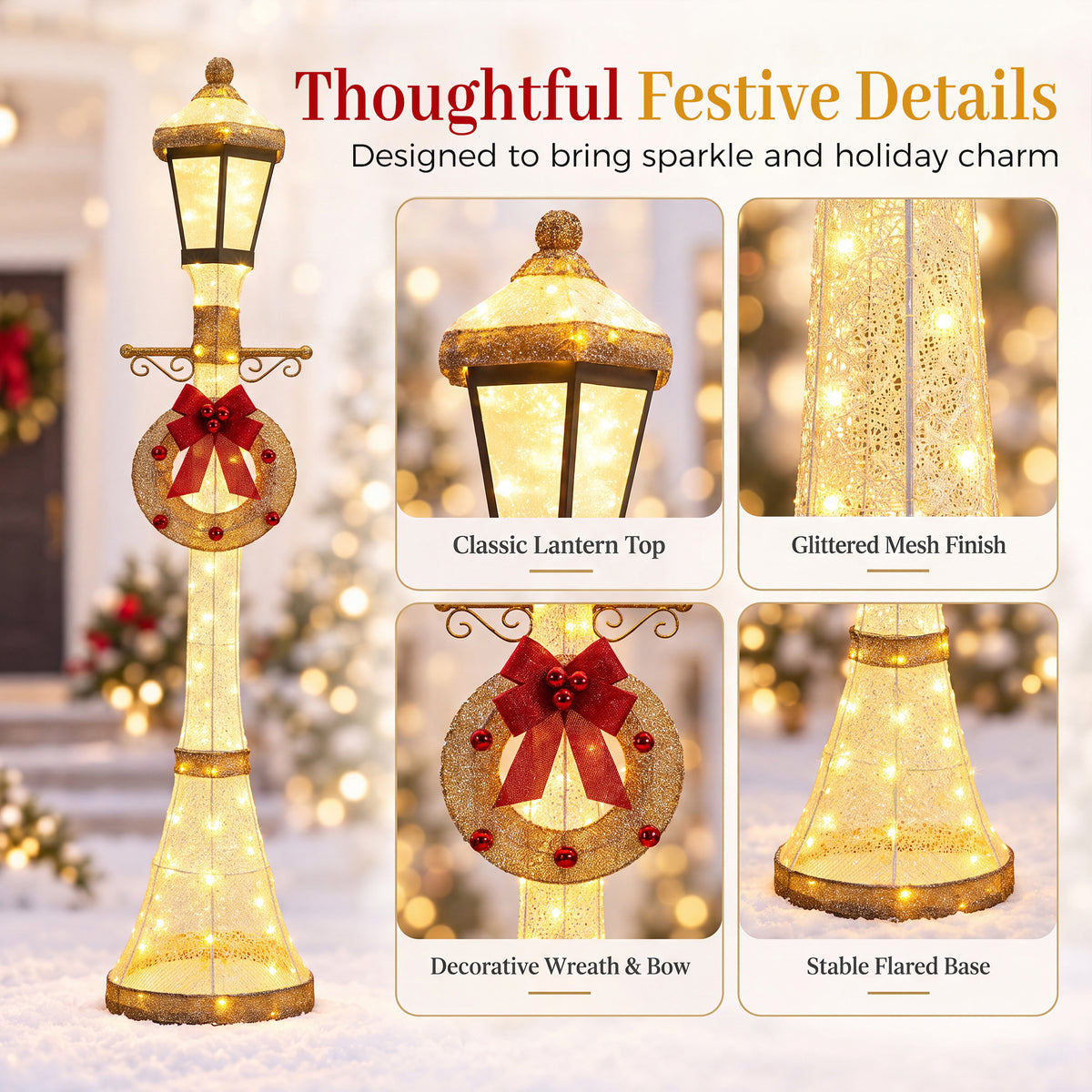 6FT Outdoor Christmas Lamppost