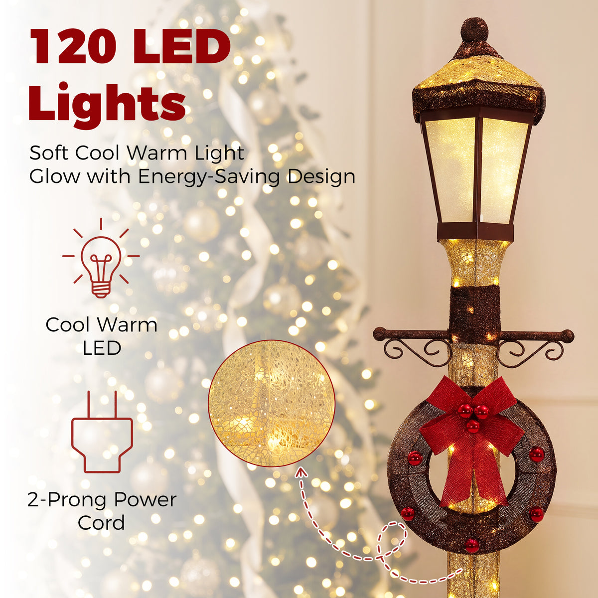 6FT Outdoor Christmas Lamppost