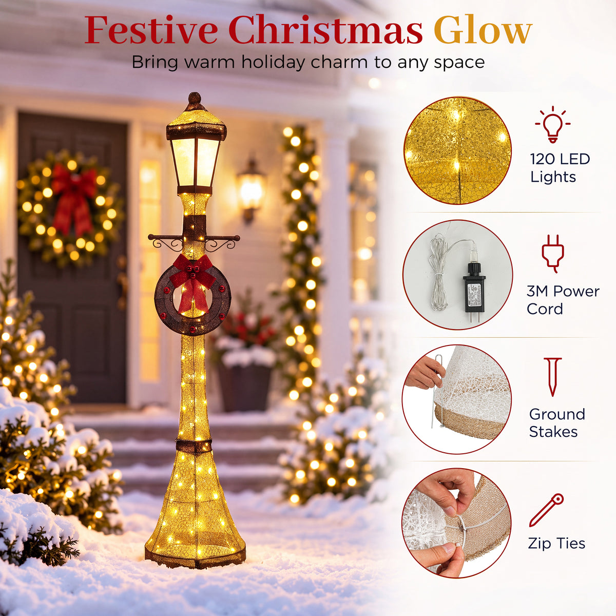 6FT Outdoor Christmas Lamppost