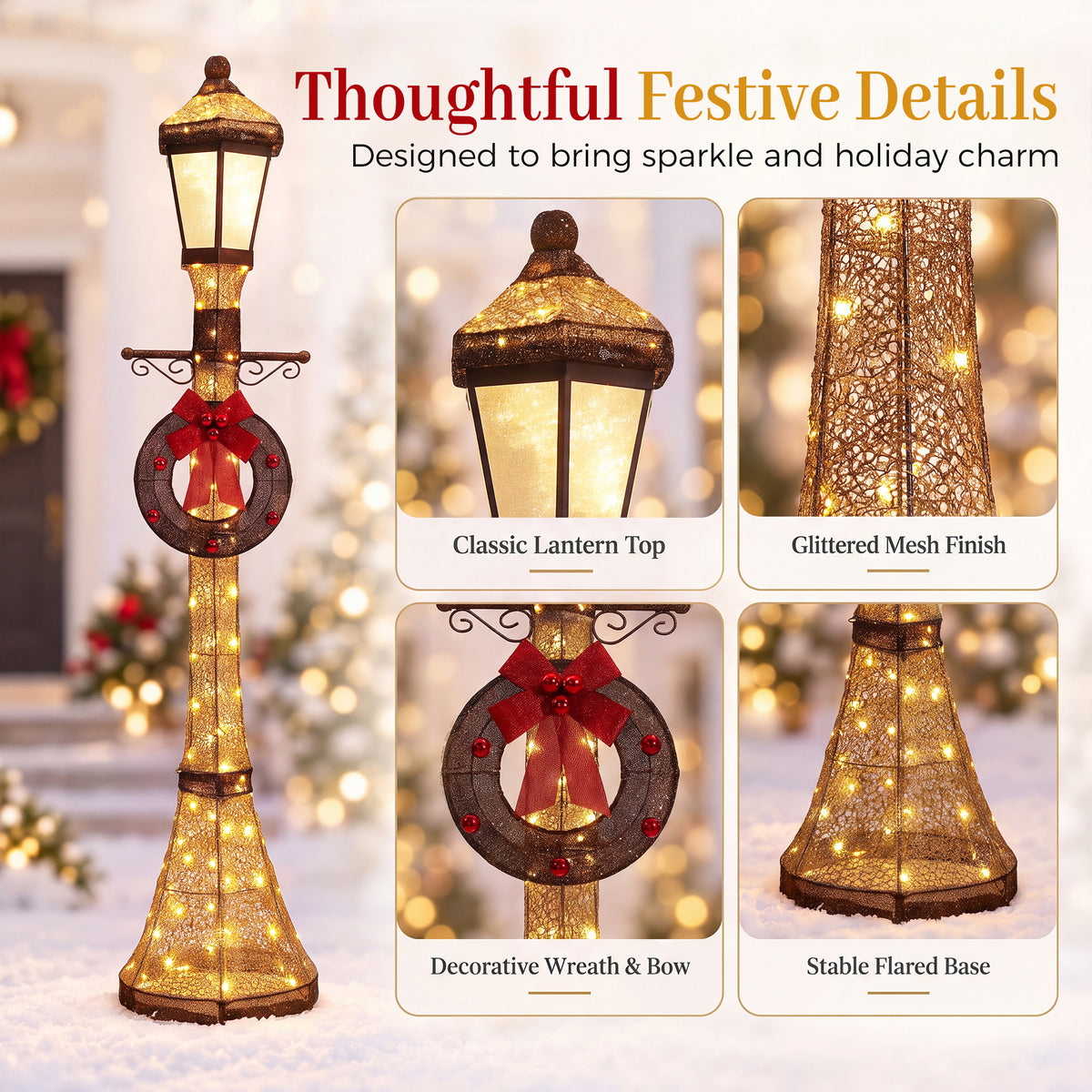 6FT Outdoor Christmas Lamppost