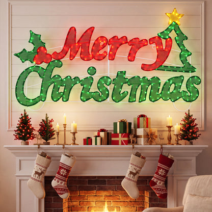 72 Inch Merry Christmas Light Sign