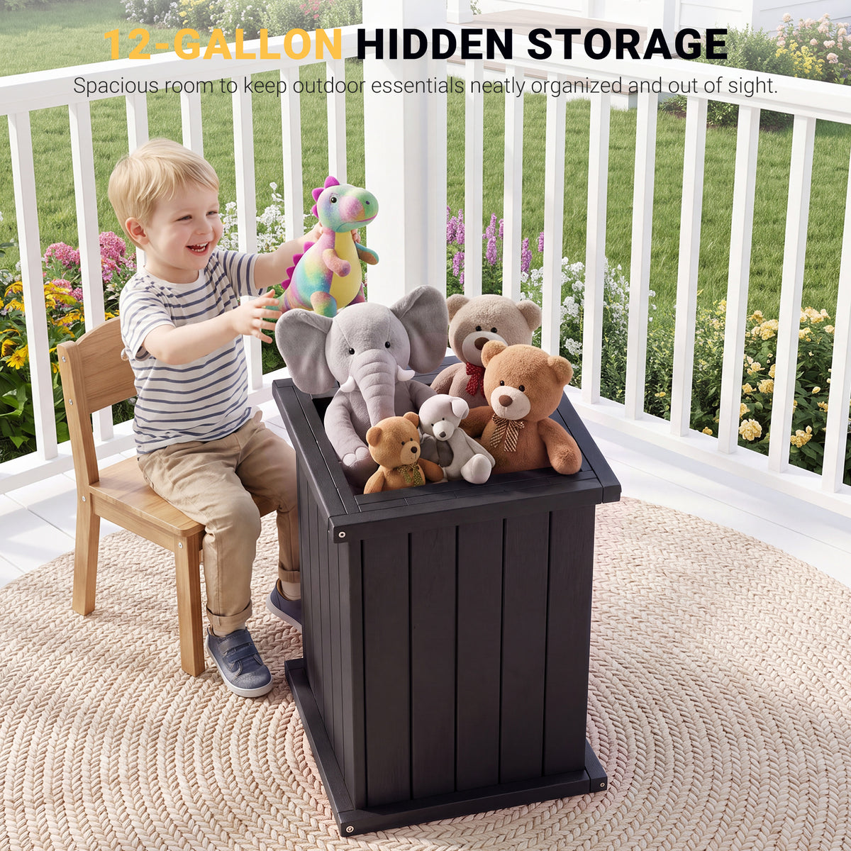 Outdoor Umbrella Side Table with Umbrella Hole