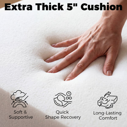 Waterproof 4-Section Chaise Lounge Cushion with Headrest
