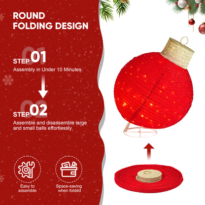 FOOWIN Lighted Pop-Up Outdoor Christmas Ornament Set