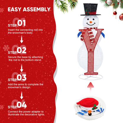 3Pcs 3D Lighted Pop-Up Snowman Family Set