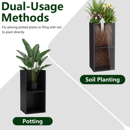 Metal Tall Rectangular Planter