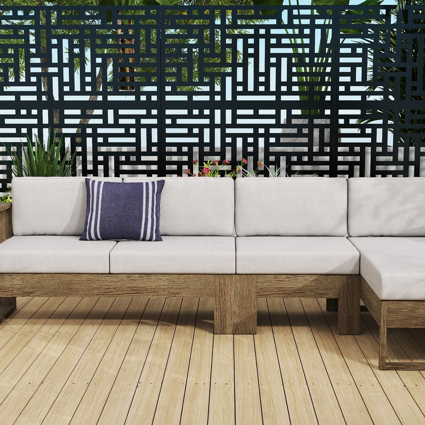 Outdoor Metal Privacy Screen Galvanized Decorative Screen