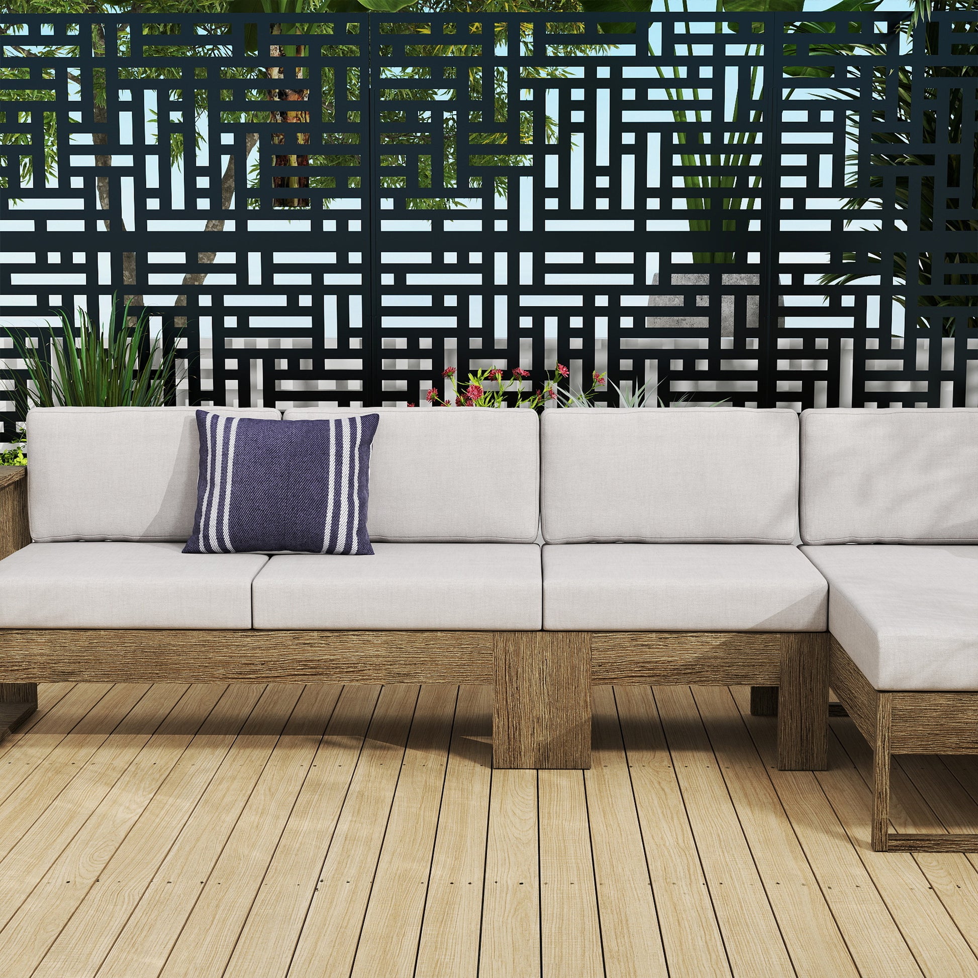 Outdoor Metal Privacy Screen Galvanized Decorative Screen