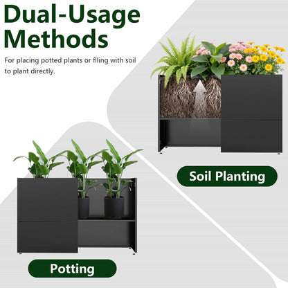 Metal Tall Rectangular Planter
