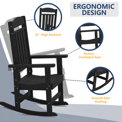 Modern HDPE Patio Rocking Chairs