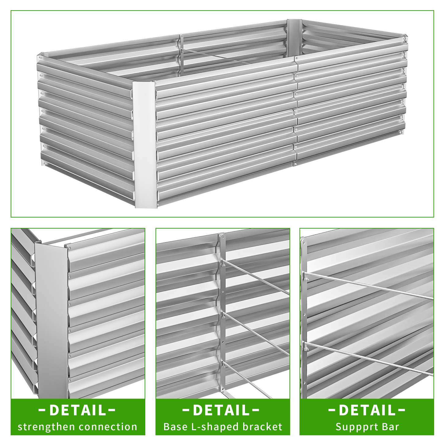 Outdoor Metal Raised Garden Bed

