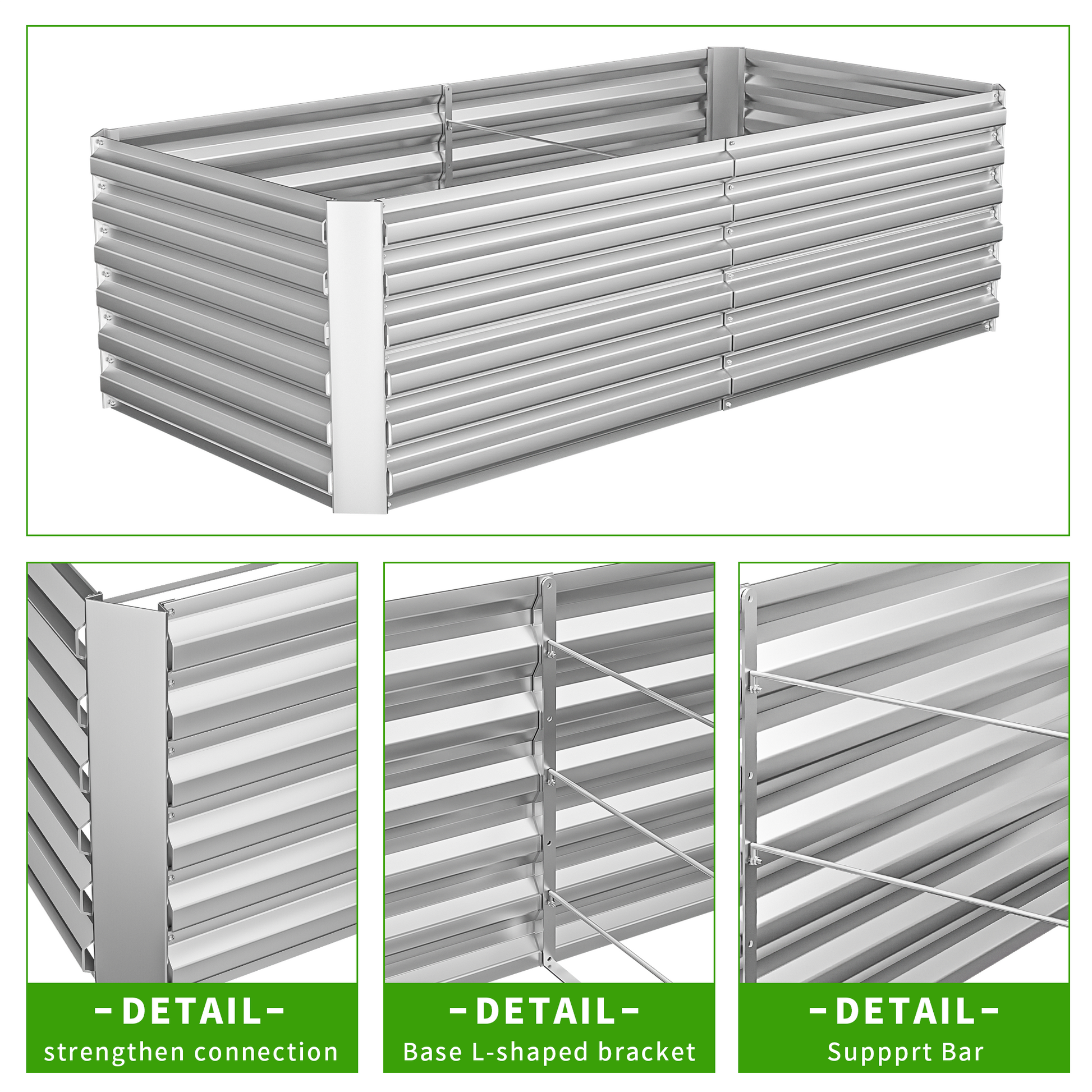Outdoor Metal Raised Garden Bed

