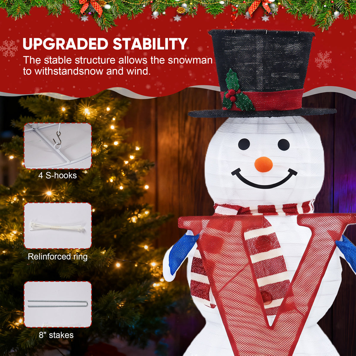 3Pcs 3D Lighted Pop-Up Snowman Family Set