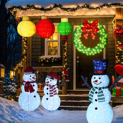 FOOWIN Lighted Pop-Up Outdoor Christmas Ornament Set