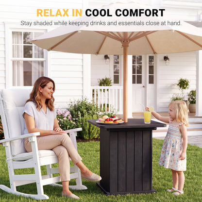 Outdoor Umbrella Side Table with Umbrella Hole