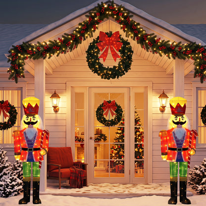 Warm White Glowing Soldier Nutcracker with 100 Lights