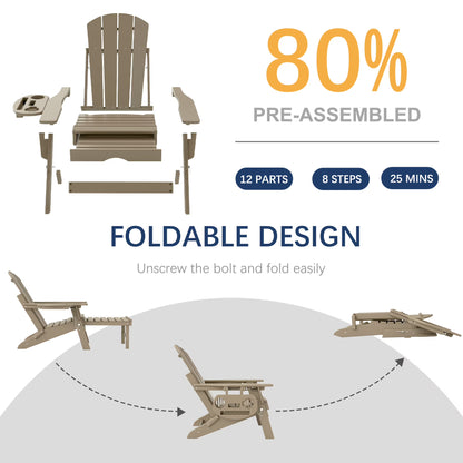 All-Weather Adjustable Adirondack Chair with Ottoman