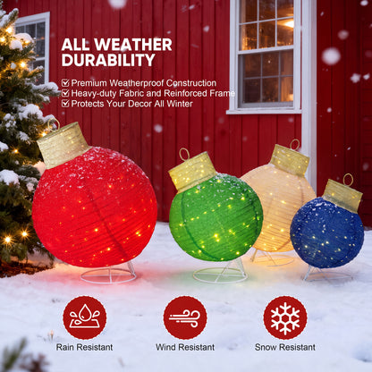 FOOWIN Lighted Pop-Up Outdoor Christmas Ornament Set