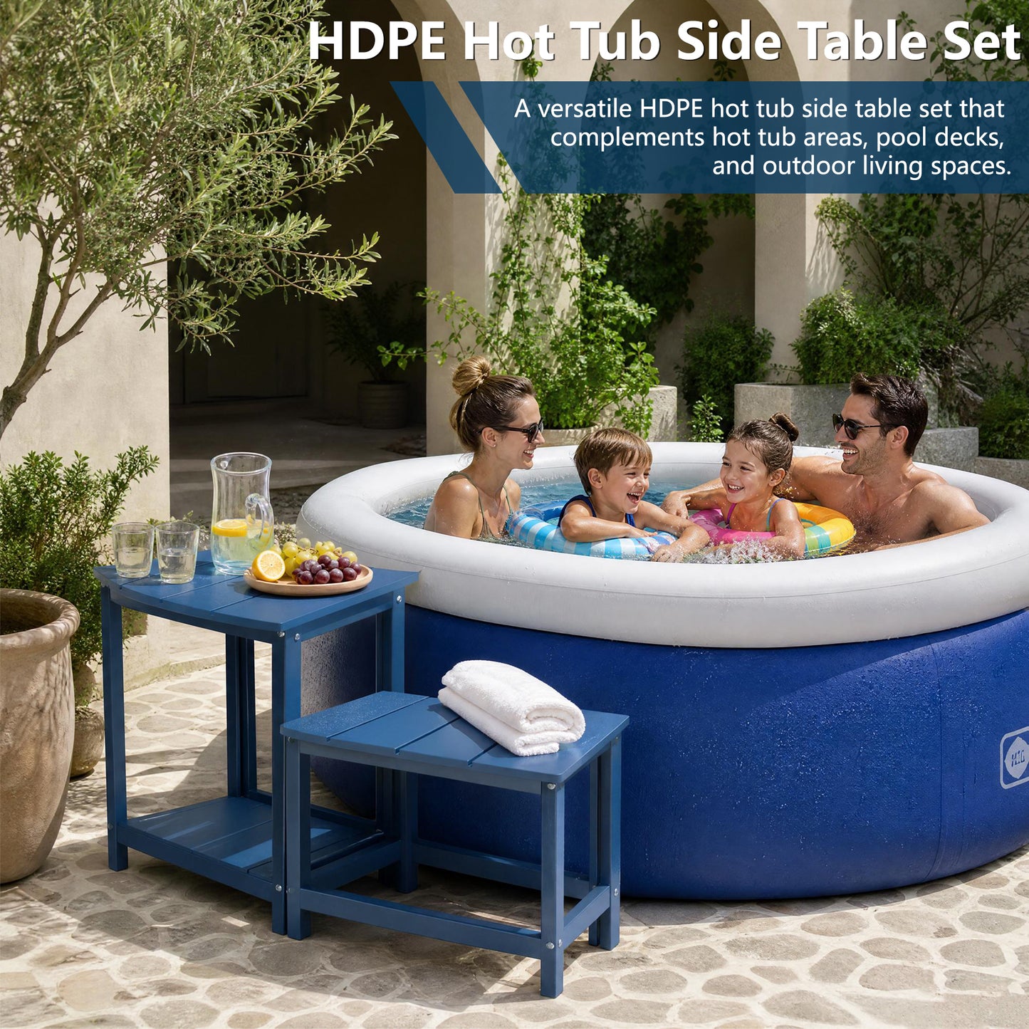 HDPE 2-Tier Outdoor Side Table